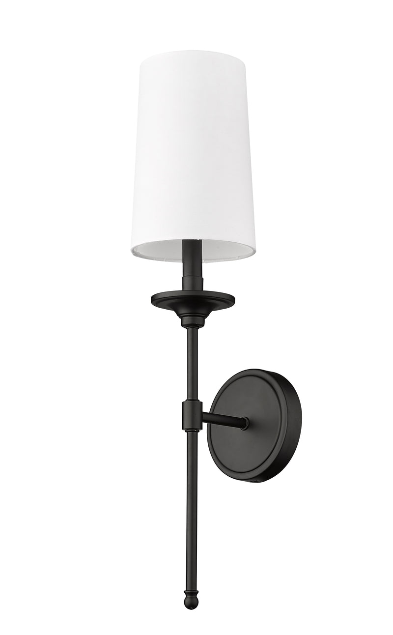 Emily 1 Light 5.5" Wall Sconce, 24" Tall in Matte Black
