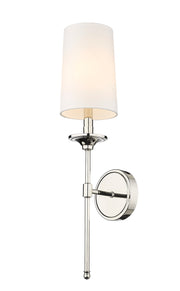 Emily 1 Light 5.5" Wall Sconce, 24" Tall in Polished Nickel