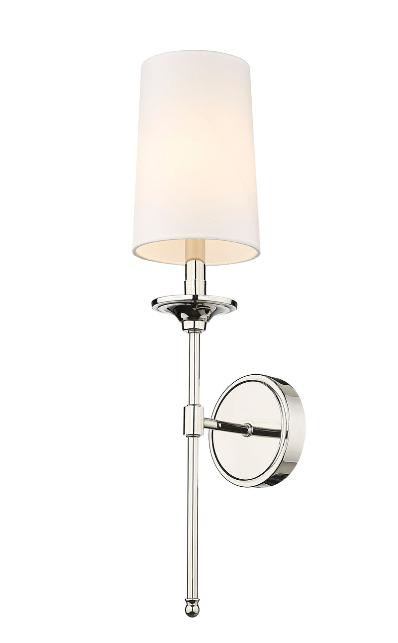 Emily 1 Light 5.5" Wall Sconce, 24" Tall in Polished Nickel