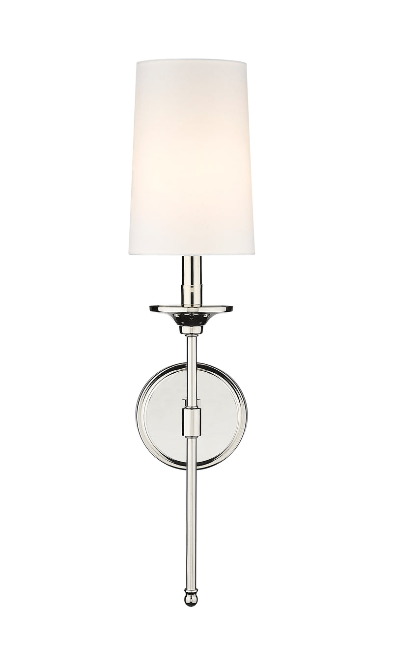 Emily 1 Light 5.5" Wall Sconce, 24" Tall in Polished Nickel