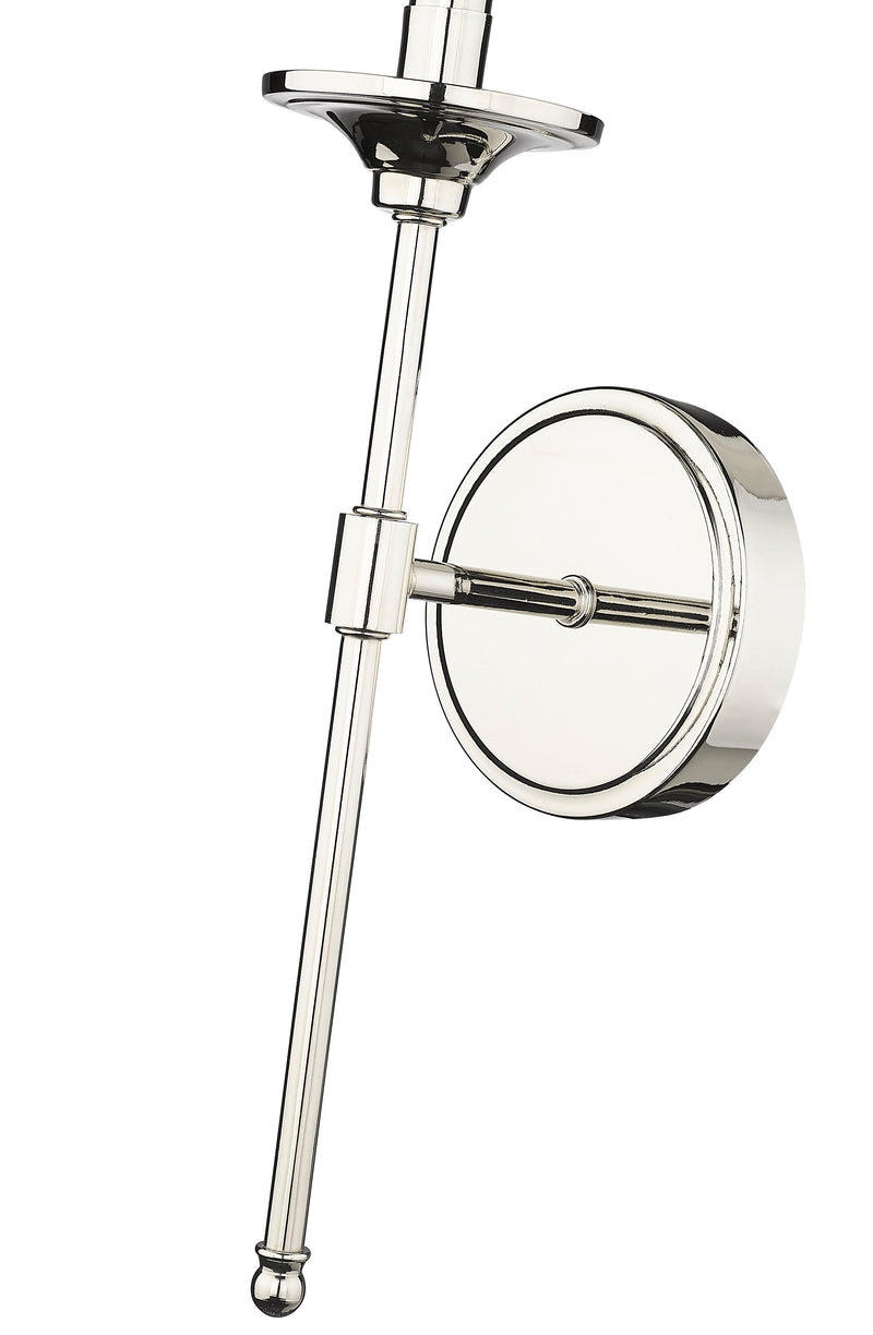 Emily 1 Light 5.5" Wall Sconce, 24" Tall in Polished Nickel