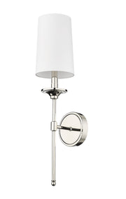 Emily 1 Light 5.5" Wall Sconce, 24" Tall in Polished Nickel