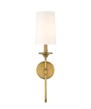 Emily 1 Light 5.5" Wall Sconce, 24" Tall in Rubbed Brass