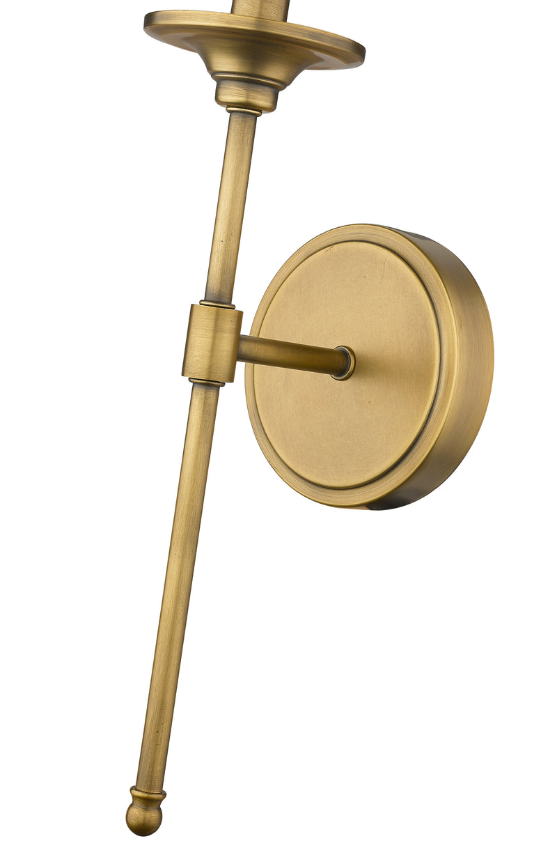 Emily 1 Light 5.5" Wall Sconce, 24" Tall in Rubbed Brass