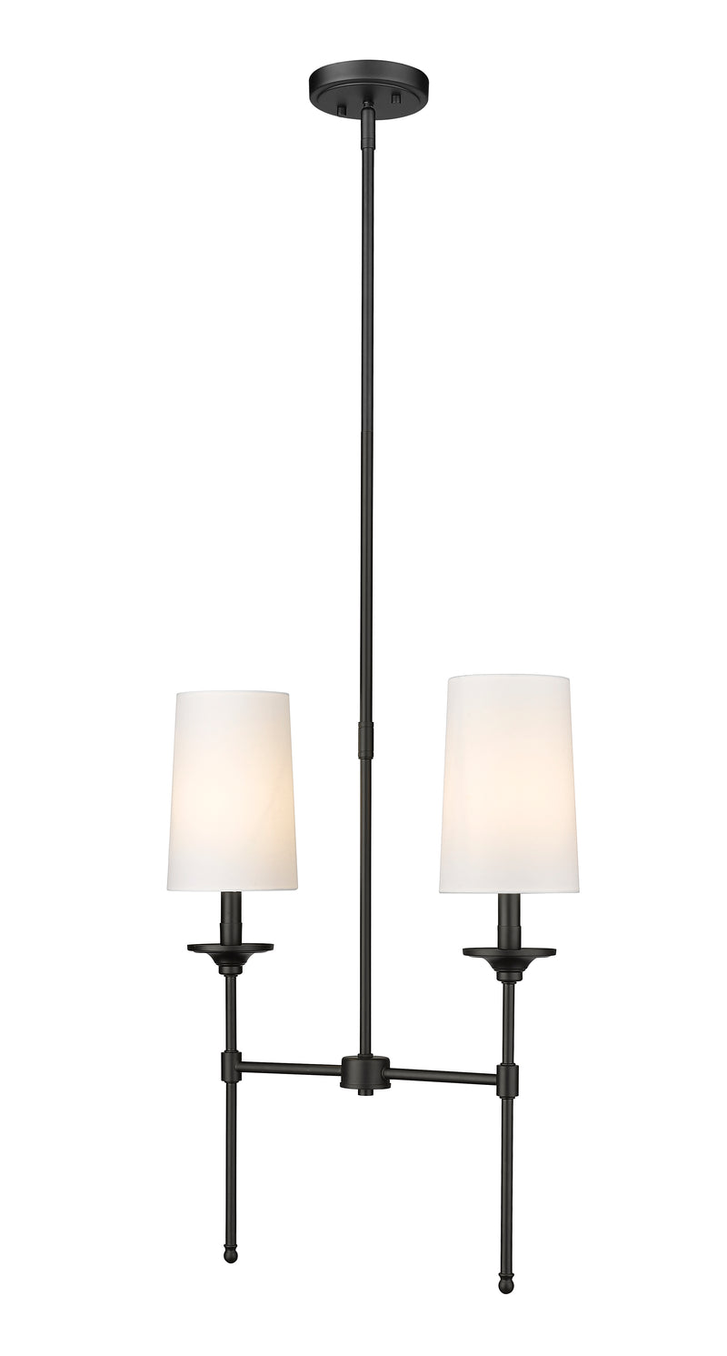 Emily 2 Light 19" Linear Pendant in Matte Black