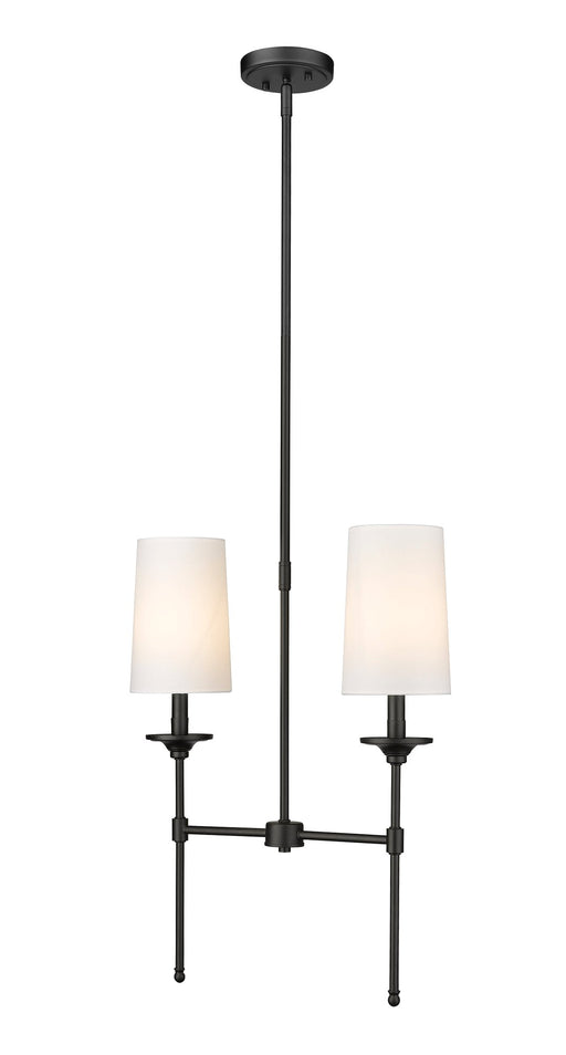 Emily 2 Light 19" Linear Pendant in Matte Black