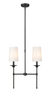 Emily 2 Light 19" Linear Pendant in Matte Black