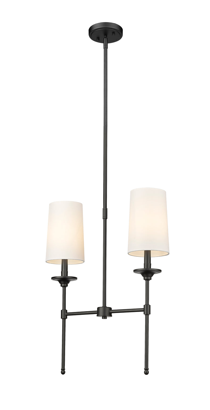 Emily 2 Light 19" Linear Pendant in Matte Black
