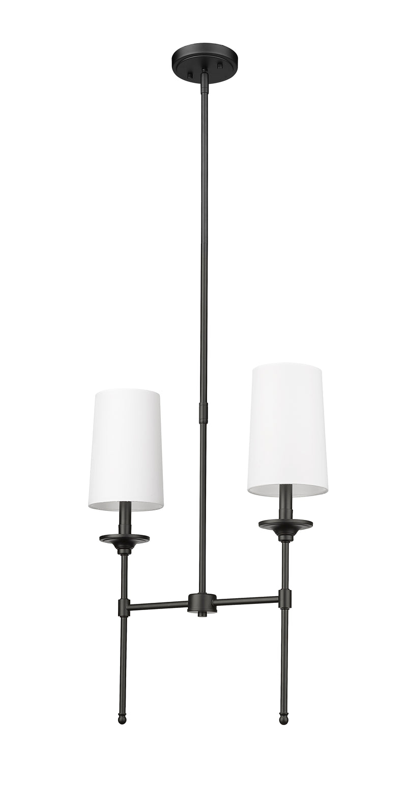 Emily 2 Light 19" Linear Pendant in Matte Black