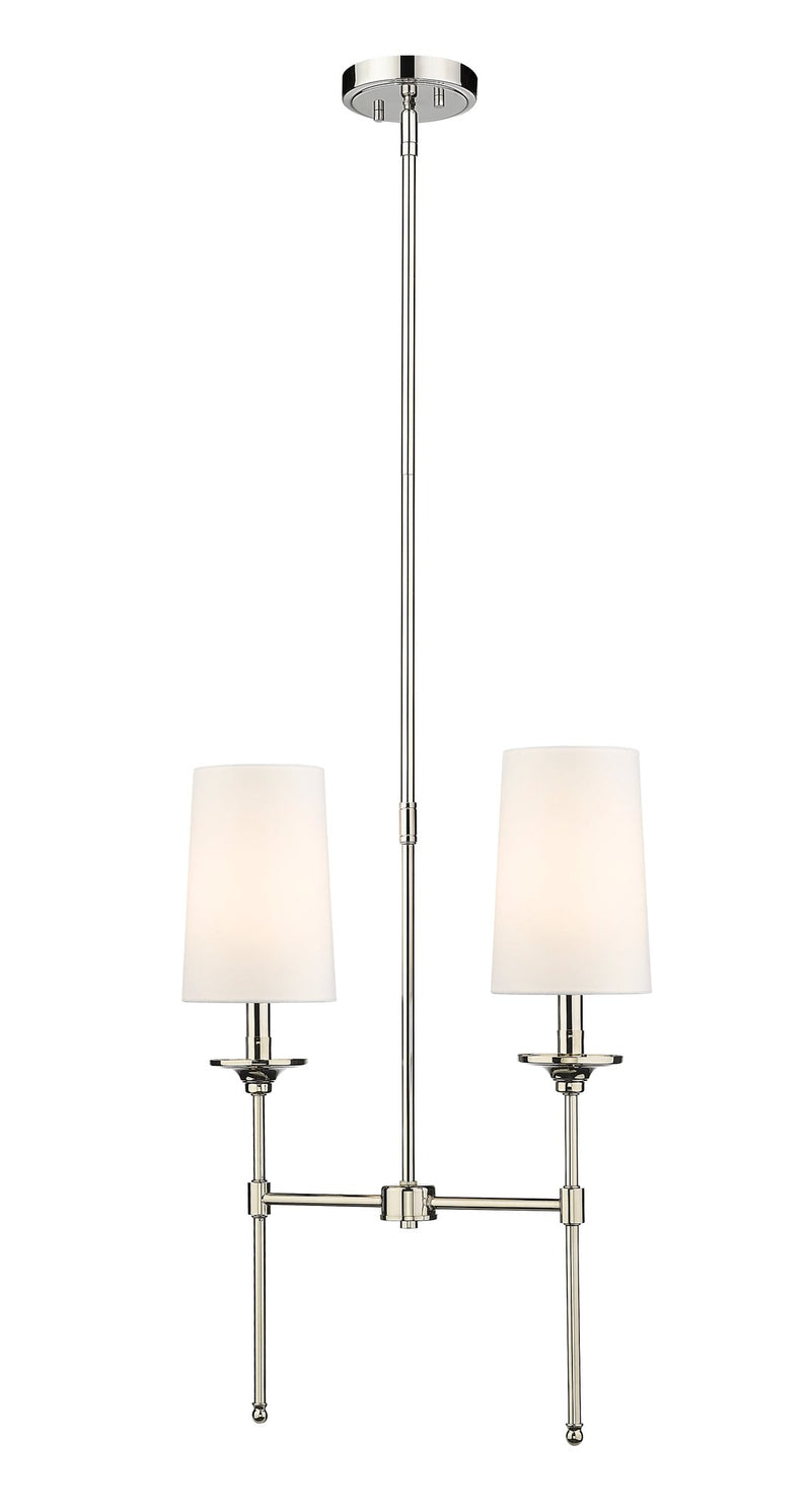 Emily 2 Light 19" Linear Pendant in Polished Nickel