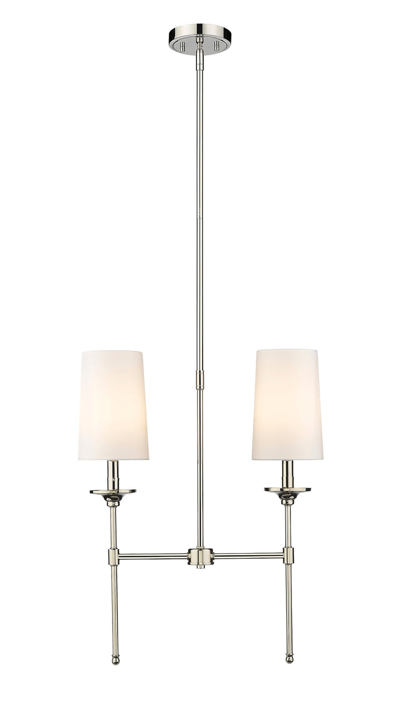 Emily 2 Light 19" Linear Pendant in Polished Nickel