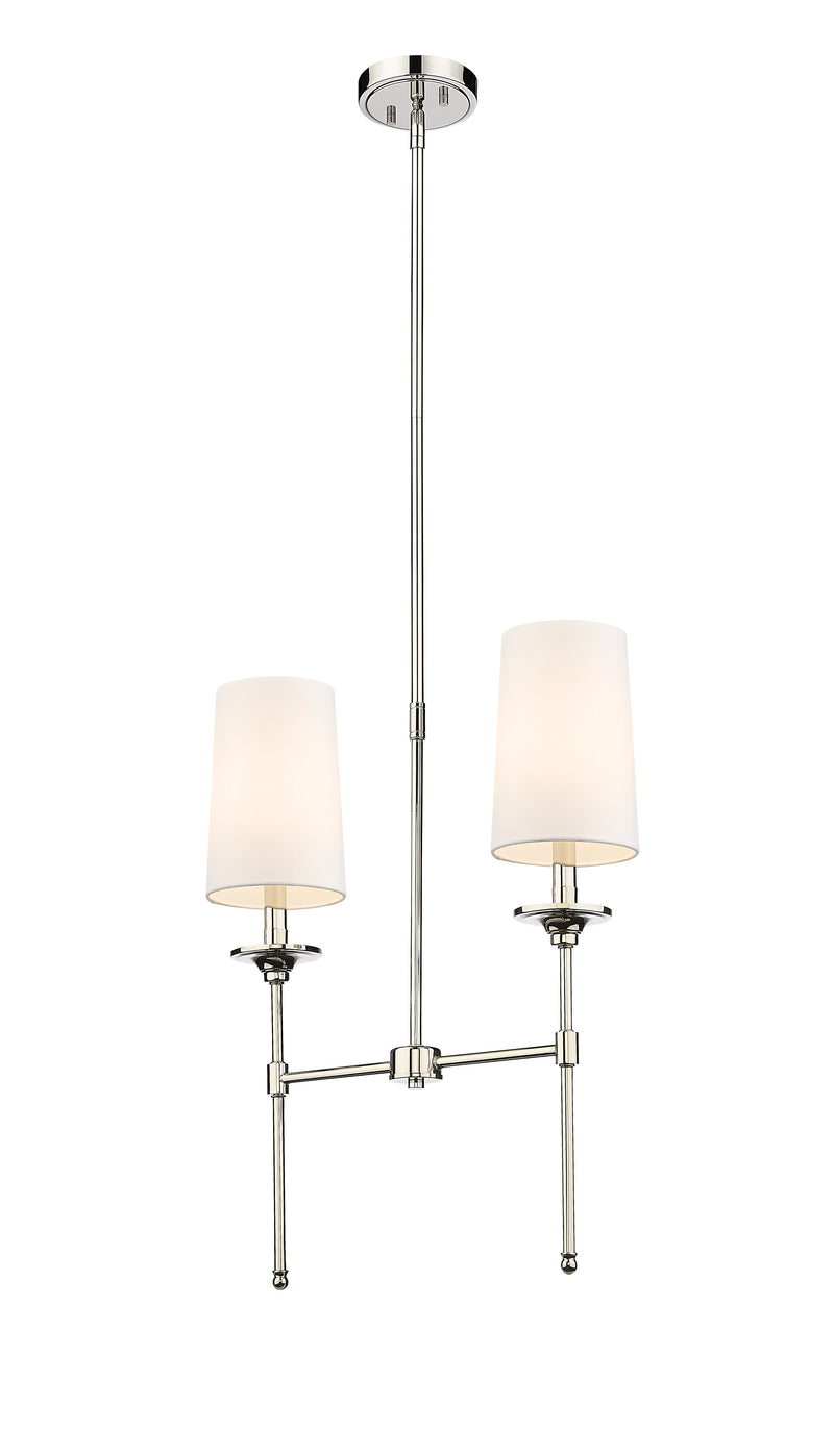 Emily 2 Light 19" Linear Pendant in Polished Nickel