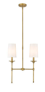 Emily 2 Light 19" Linear Pendant in Rubbed Brass
