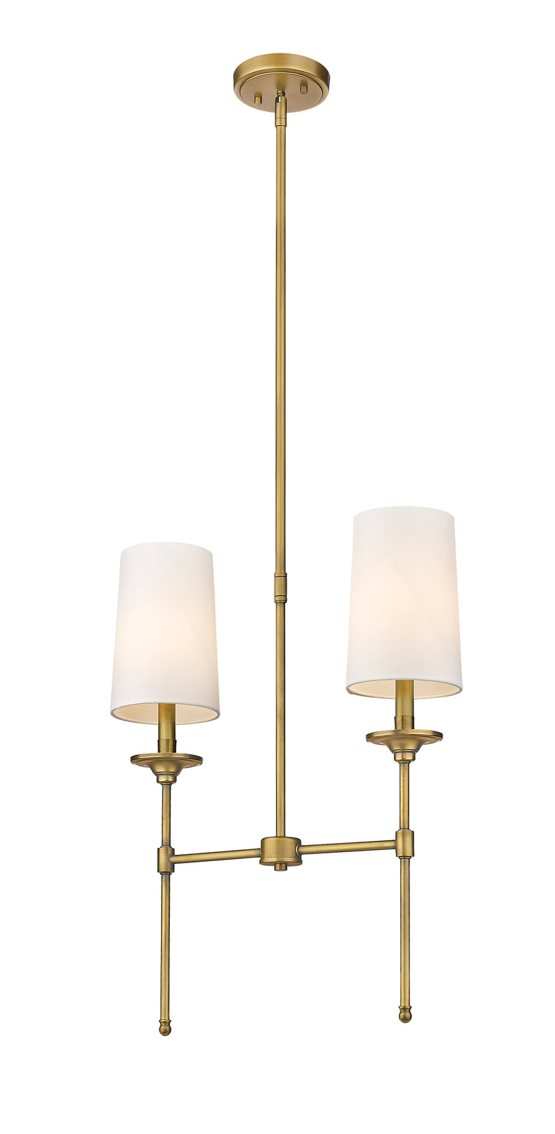 Emily 2 Light 19" Linear Pendant in Rubbed Brass