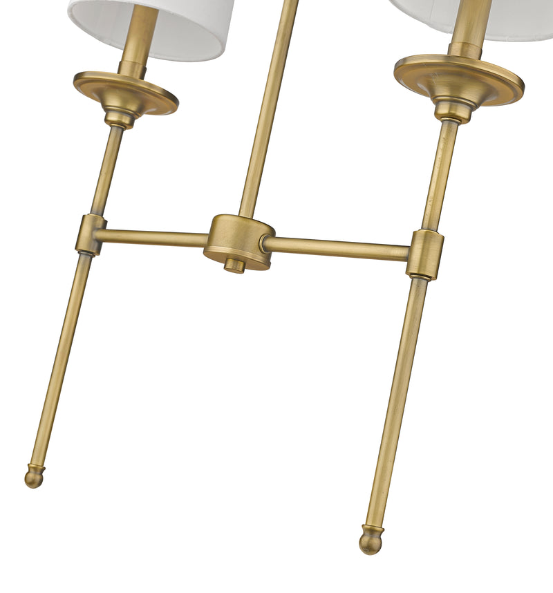 Emily 2 Light 19" Linear Pendant in Rubbed Brass