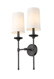 Emily 2 Light 13.75" Wall Sconce in Matte Black