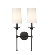 Emily 2 Light 13.75" Wall Sconce in Matte Black