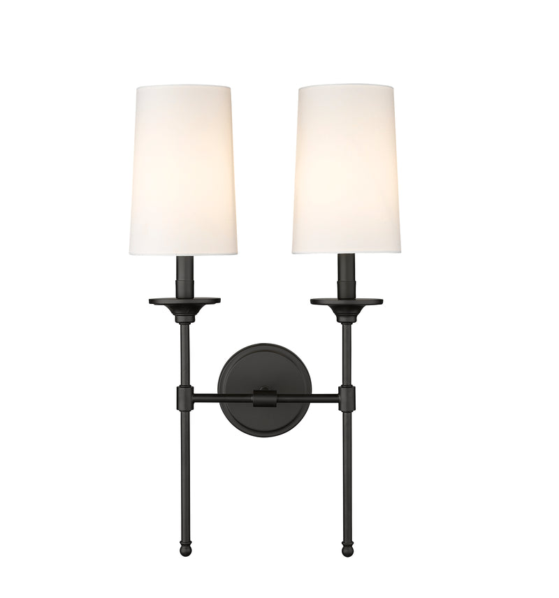 Emily 2 Light 13.75" Wall Sconce in Matte Black