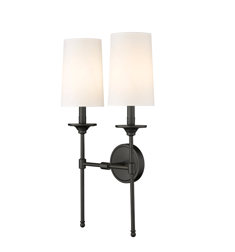 Emily 2 Light 13.75" Wall Sconce in Matte Black