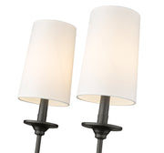Emily 2 Light 13.75" Wall Sconce in Matte Black