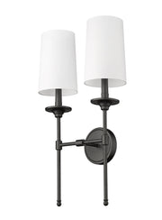 Emily 2 Light 13.75" Wall Sconce in Matte Black