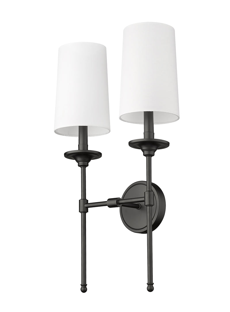Emily 2 Light 13.75" Wall Sconce in Matte Black
