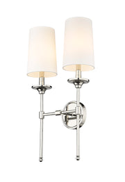 Emily 2 Light 13.75" Wall Sconce in Polished Nickel