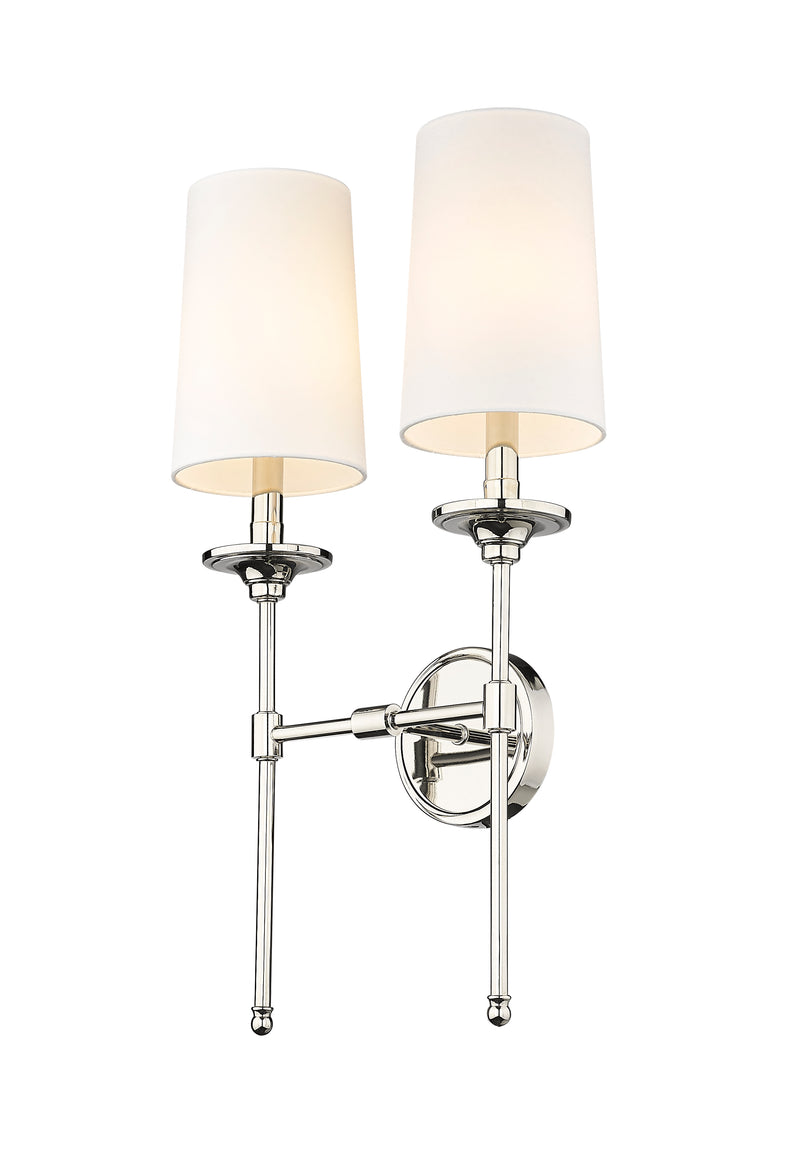 Emily 2 Light 13.75" Wall Sconce in Polished Nickel