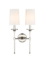 Emily 2 Light 13.75" Wall Sconce in Polished Nickel