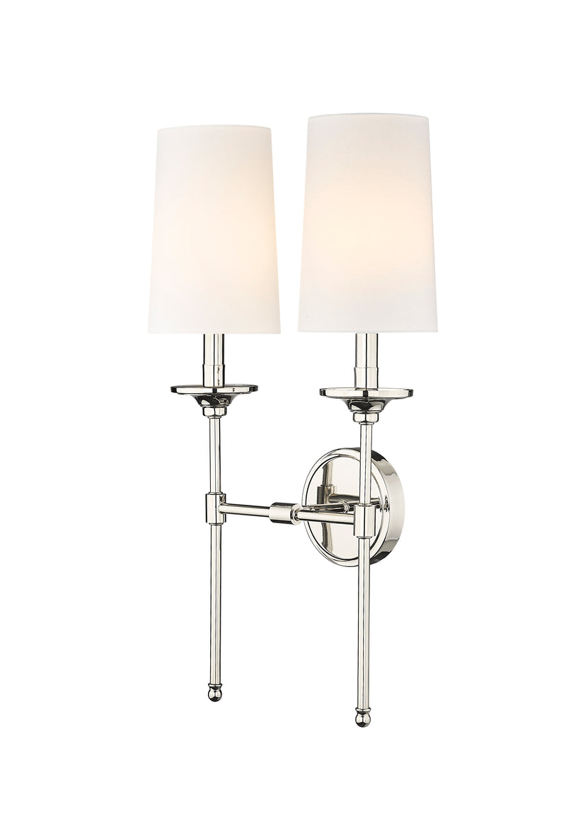 Emily 2 Light 13.75" Wall Sconce in Polished Nickel