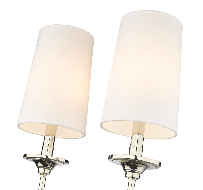 Emily 2 Light 13.75" Wall Sconce in Polished Nickel