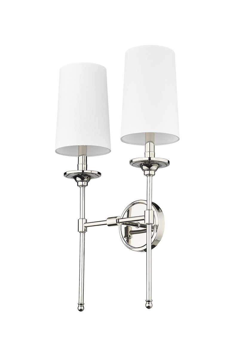 Emily 2 Light 13.75" Wall Sconce in Polished Nickel