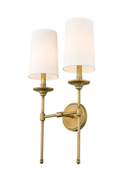 Emily 2 Light 13.75" Wall Sconce in Rubbed Brass