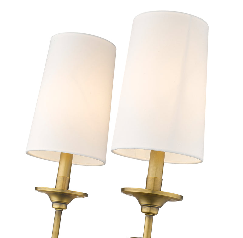 Emily 2 Light 13.75" Wall Sconce in Rubbed Brass