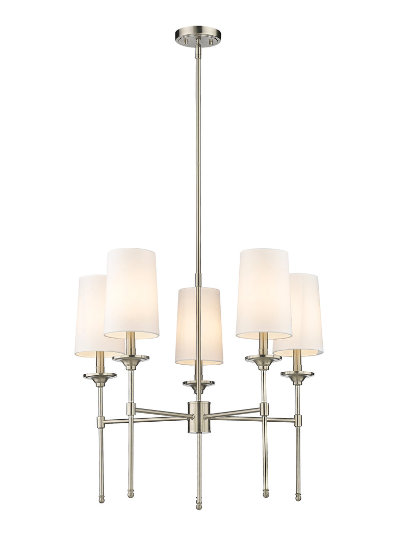 Emily 5 Light 28" Chandelier in Brushed Nickel