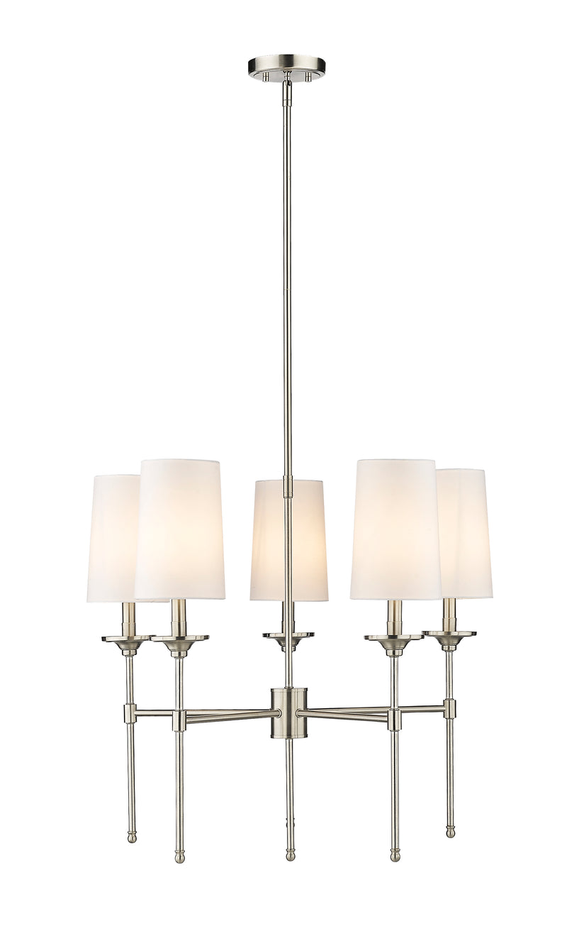 Emily 5 Light 28" Chandelier in Brushed Nickel