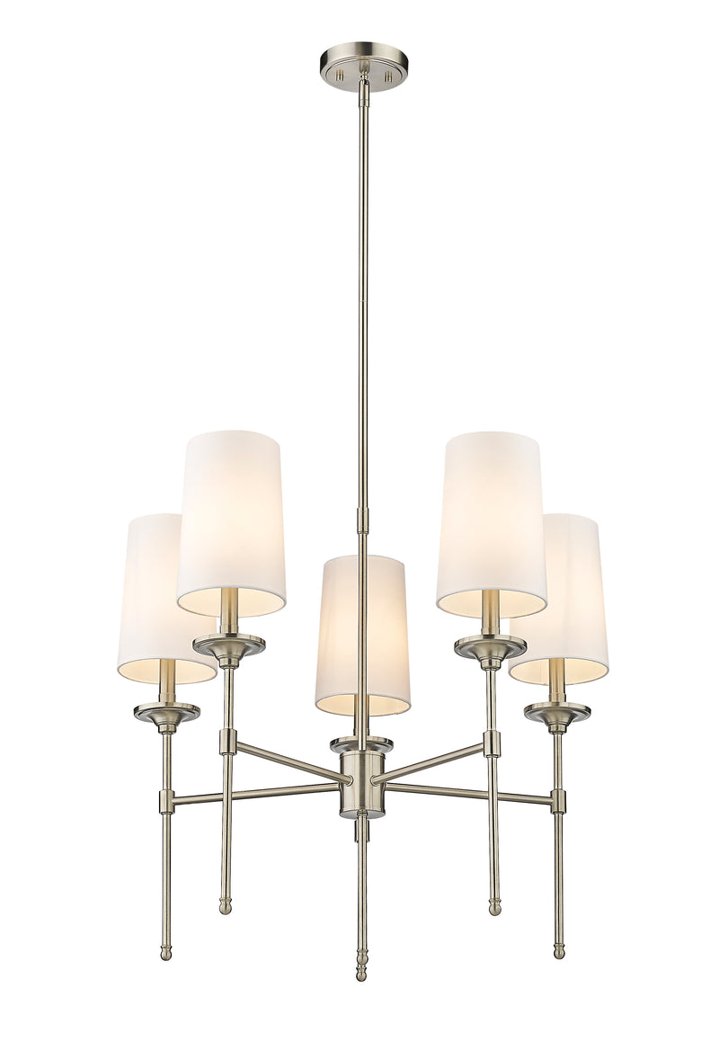 Emily 5 Light 28" Chandelier in Brushed Nickel