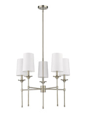 Emily 5 Light 28" Chandelier in Brushed Nickel