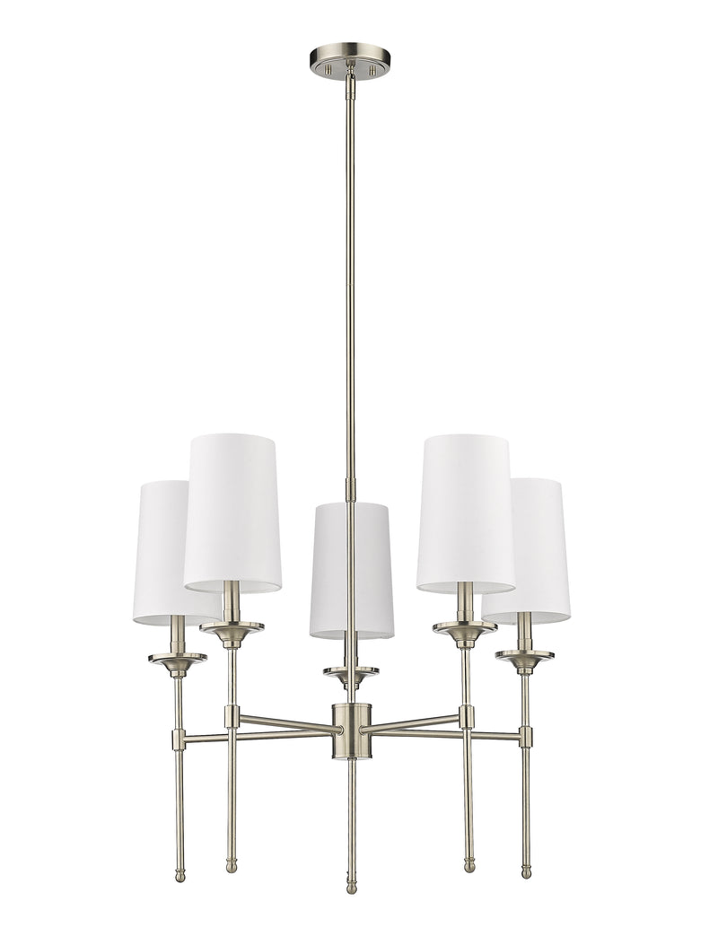 Emily 5 Light 28" Chandelier in Brushed Nickel