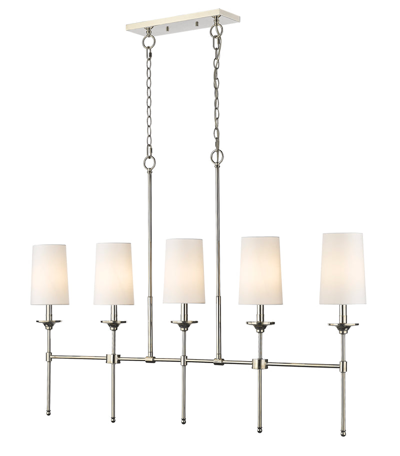 Emily 5 Light 51" Linear Pendant in Polished Nickel