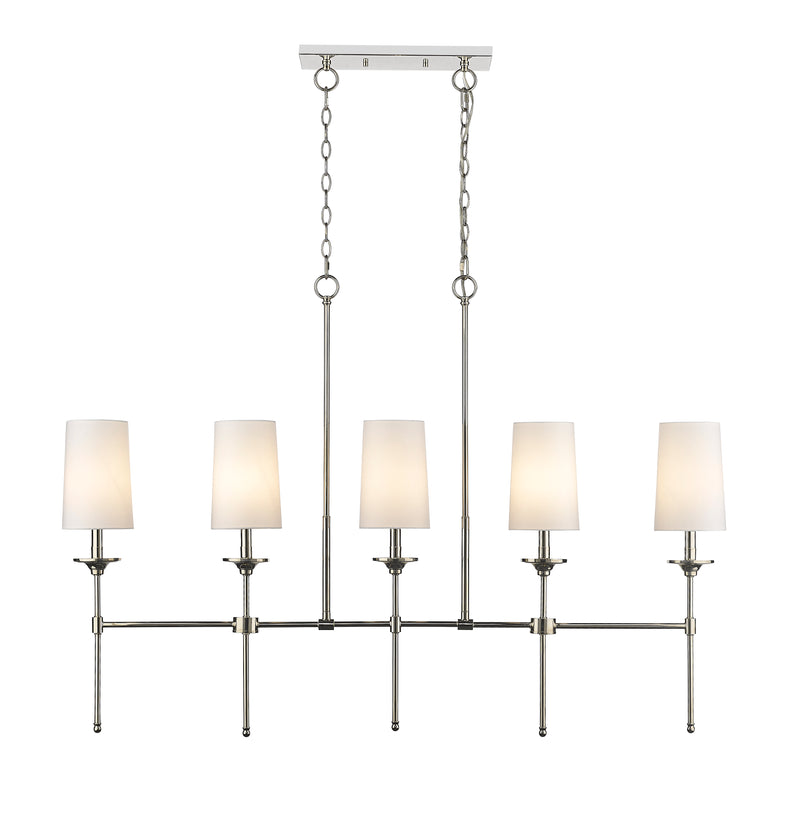 Emily 5 Light 51" Linear Pendant in Polished Nickel