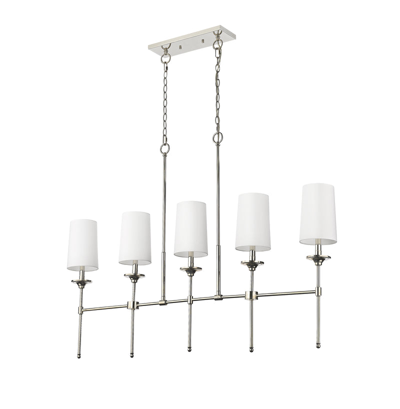 Emily 5 Light 51" Linear Pendant in Polished Nickel