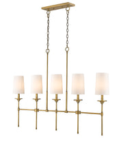 Emily 5 Light 51" Linear Pendant in Rubbed Brass