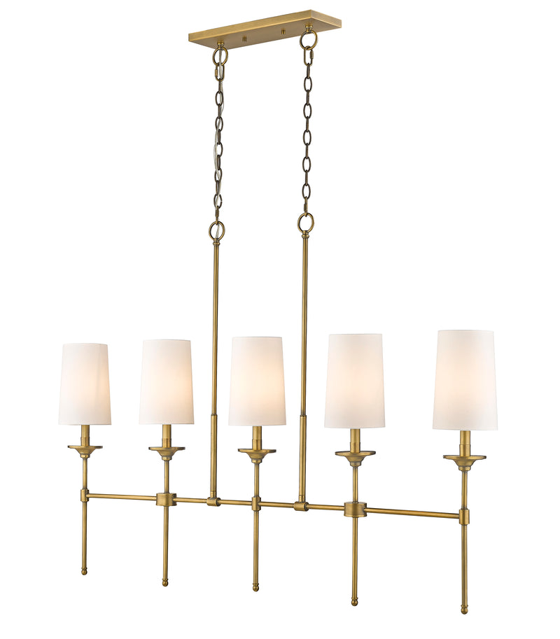Emily 5 Light 51" Linear Pendant in Rubbed Brass