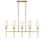 Emily 5 Light 51" Linear Pendant in Rubbed Brass