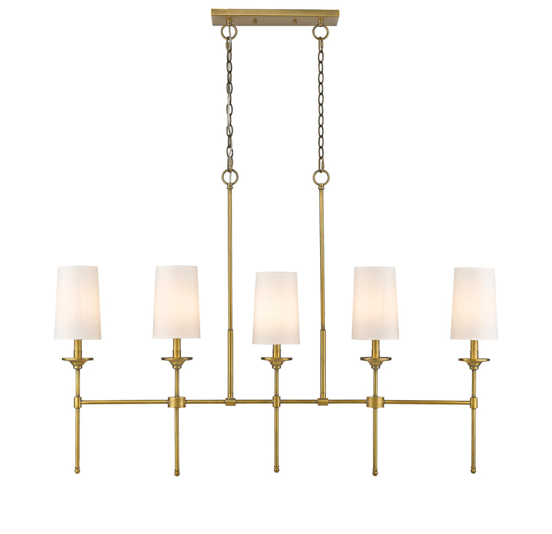 Emily 5 Light 51" Linear Pendant in Rubbed Brass