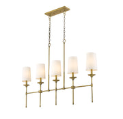 Emily 5 Light 51" Linear Pendant in Rubbed Brass