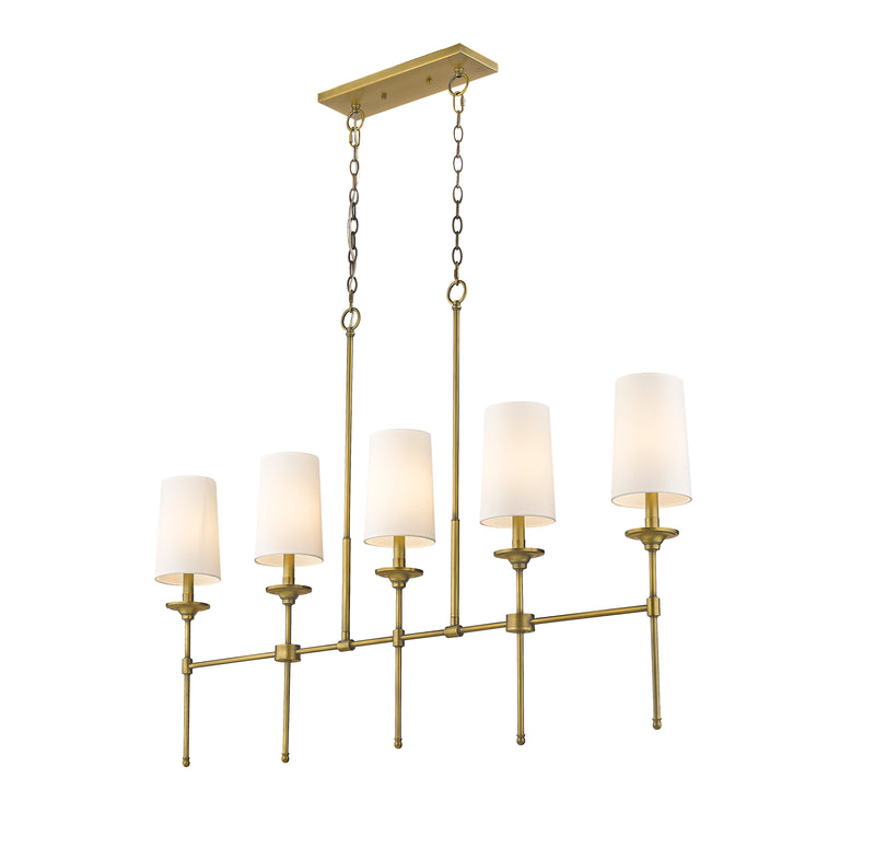 Emily 5 Light 51" Linear Pendant in Rubbed Brass