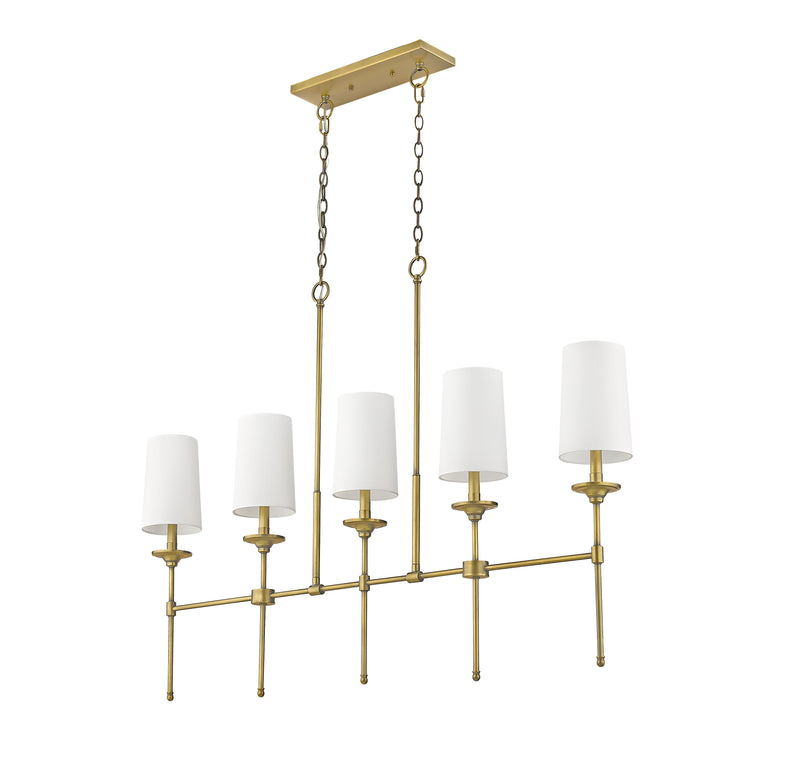 Emily 5 Light 51" Linear Pendant in Rubbed Brass