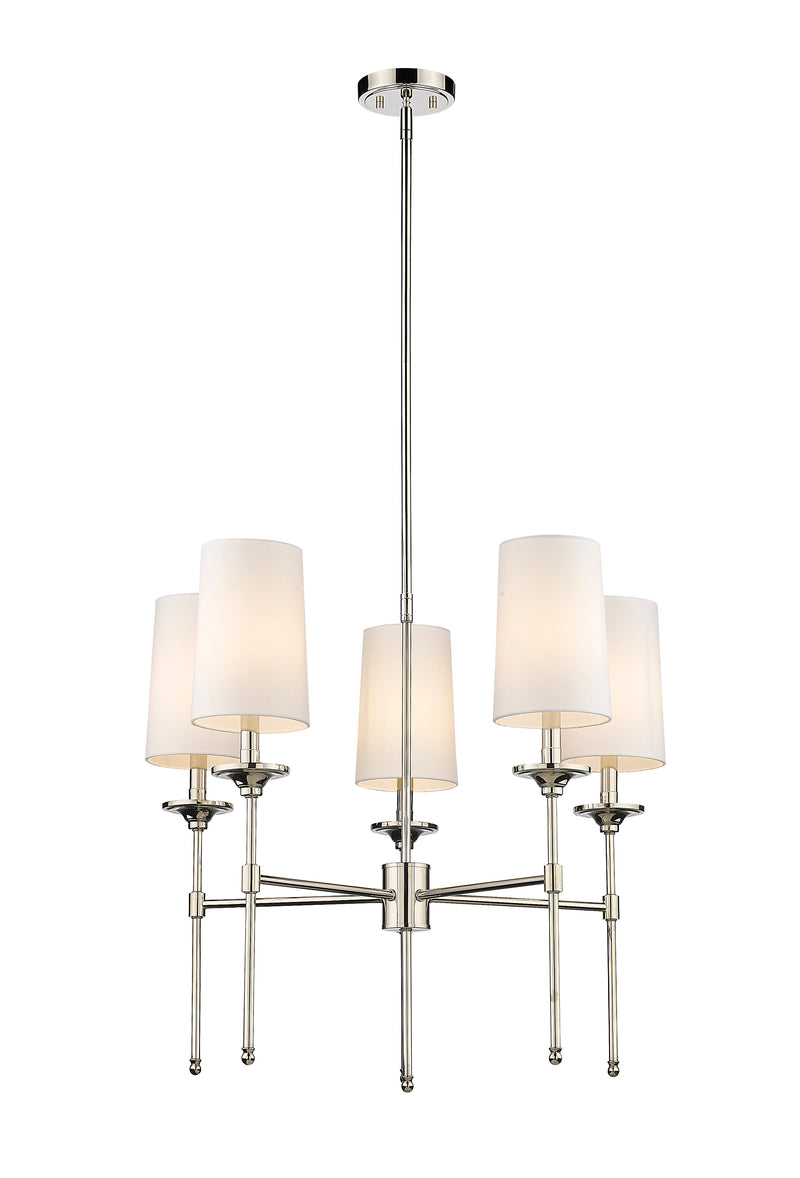 Emily 5 Light 28" Chandelier in Polished Nickel